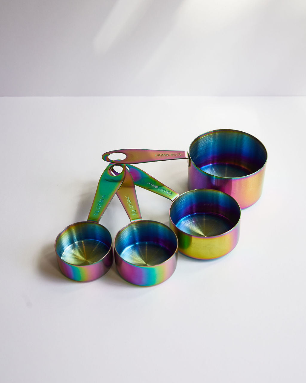 Kymbie® Iridescent Rainbow Set: Measuring Cups, Measuring Spoons and Cake Scraper