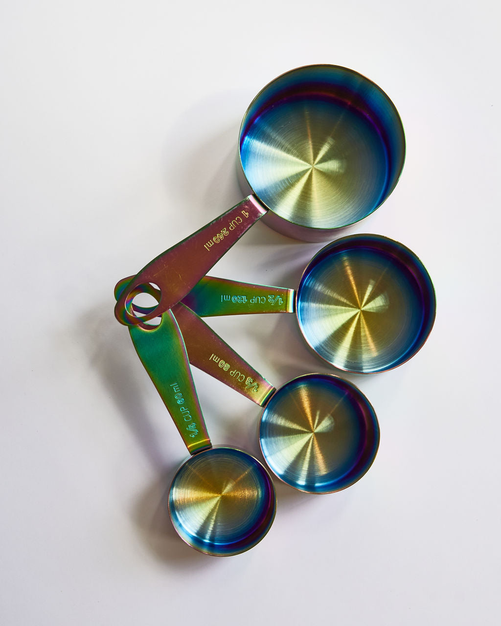 Kymbie® Iridescent Rainbow Set: Measuring Cups, Measuring Spoons and Cake Scraper