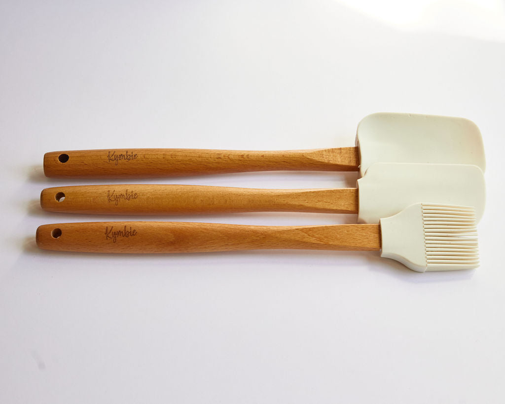 Kymbie® 3 Piece Kitchen Spatula Set: Spatula, Pastry, & BBQ Brush
