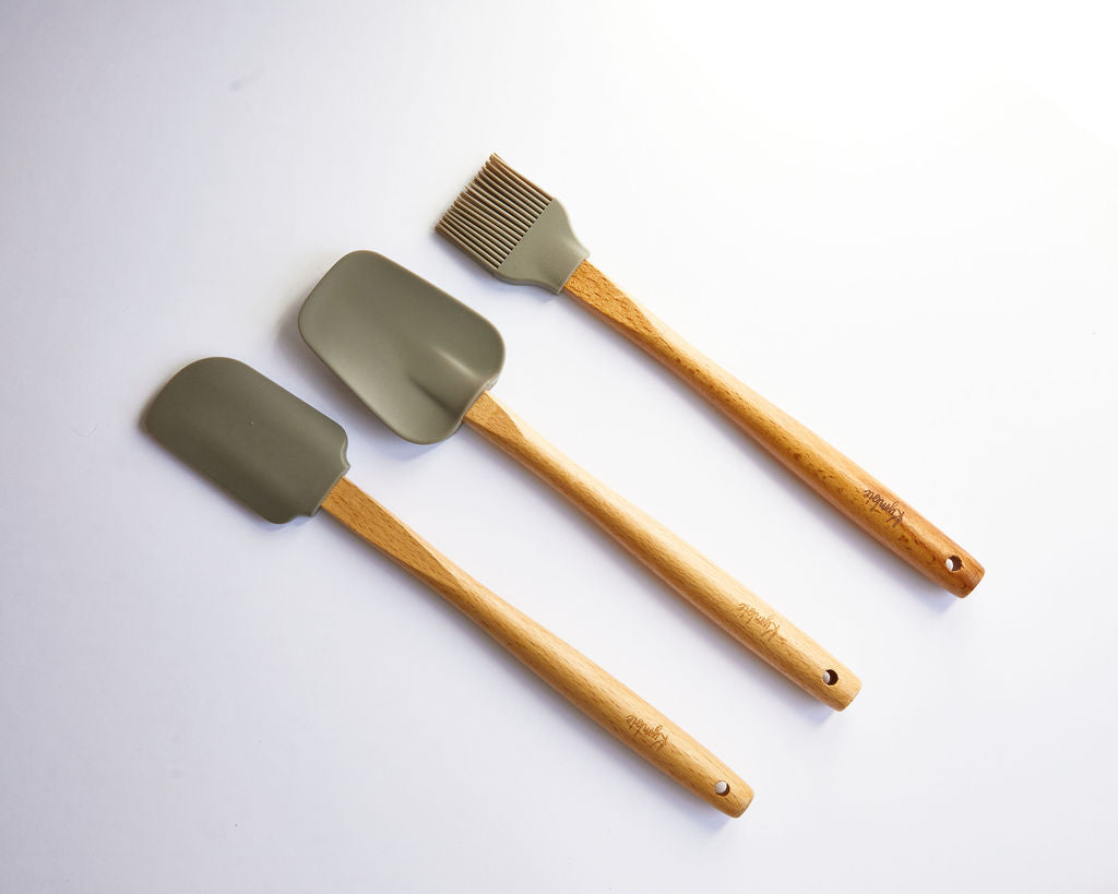 Kymbie® 3 Piece Kitchen Spatula Set: Spatula, Pastry, & BBQ Brush