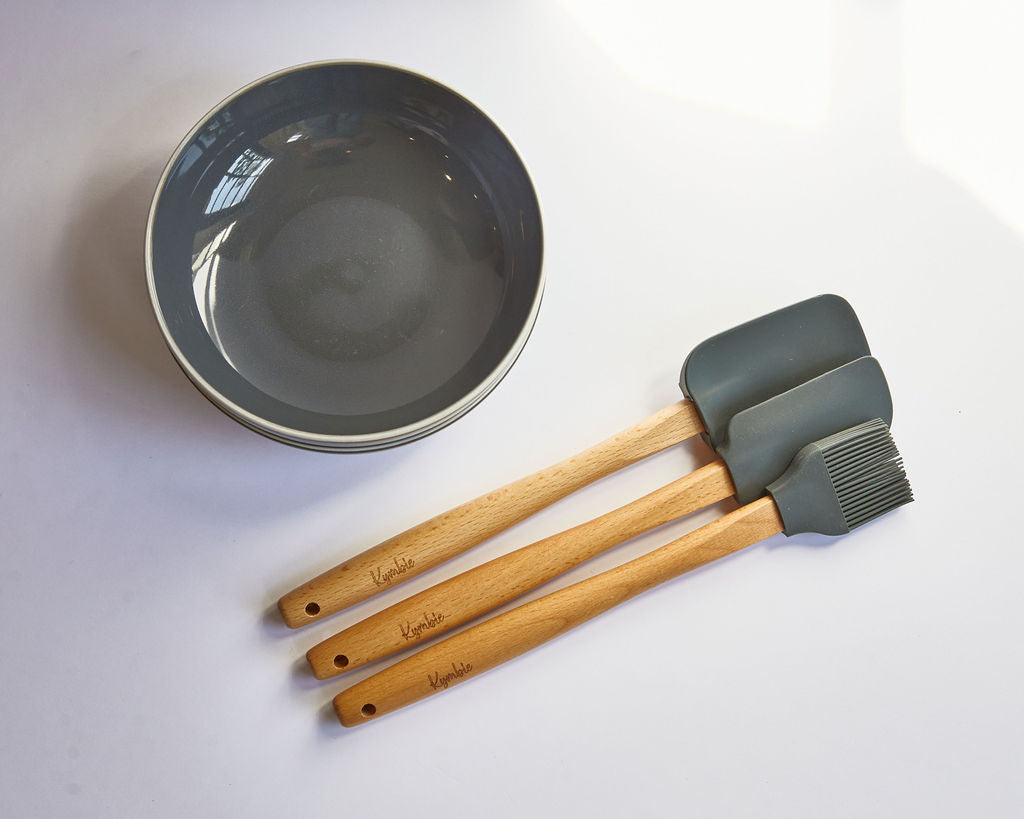 Kymbie® 3 Piece Kitchen Spatula Set: Spatula, Pastry, & BBQ Brush