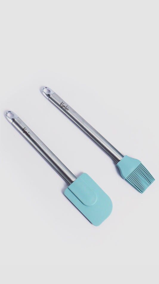 Kymbie 2 piece Ergonomic Lightweight Pastry spatula and Brush set