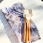 Bakerista x Vulcan + Ice Exclusive: Pair of Ice Dyed Kitchen Towels + 3-piece Neutral Aesthetic Spatula Set